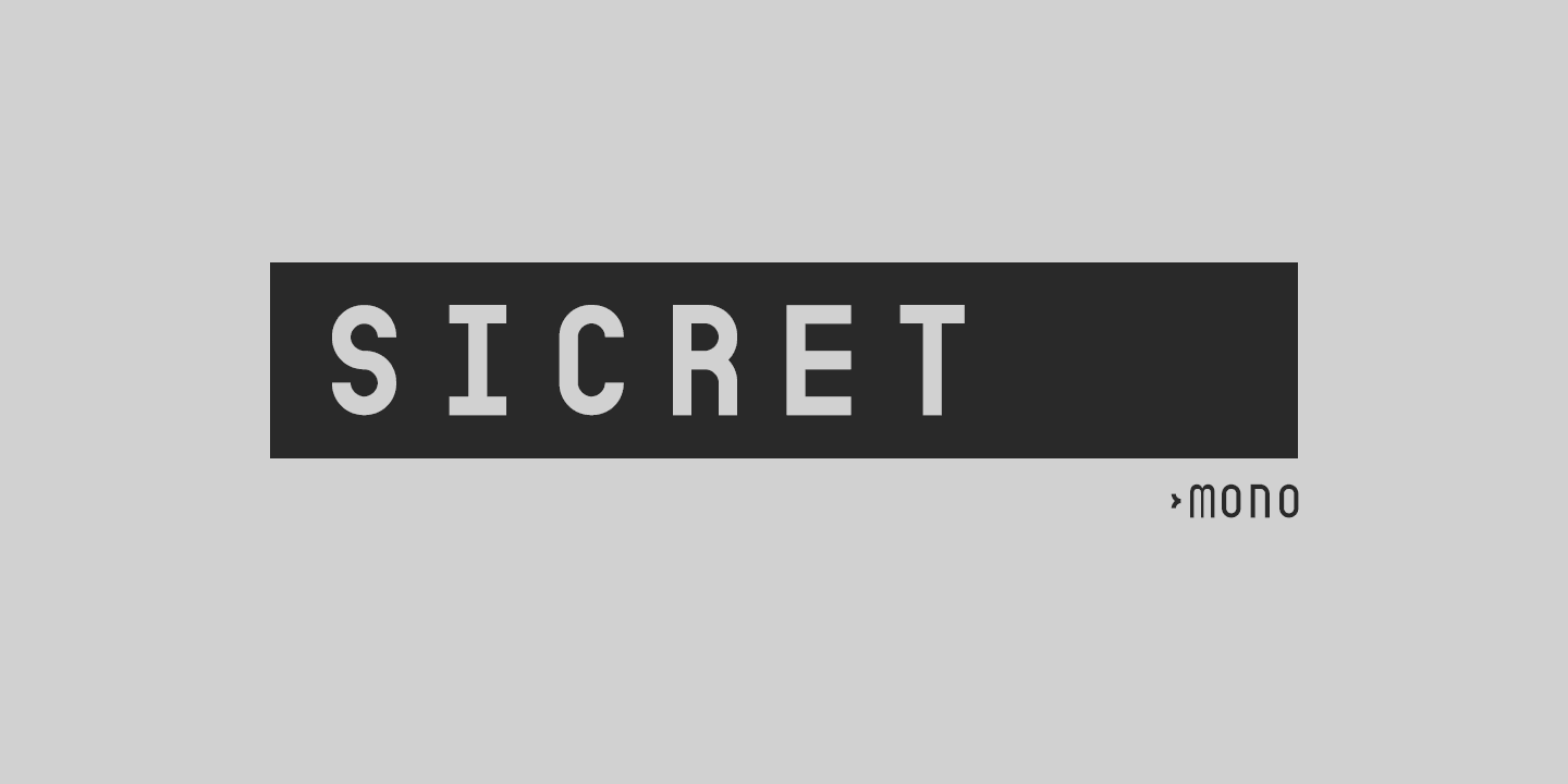 Beispiel einer Sicret Mono-Schriftart